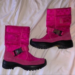 Coach hot pink snow boots NEVER BEEN WORN